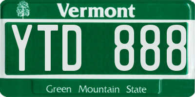 VT license plate YTD888