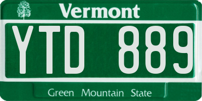 VT license plate YTD889