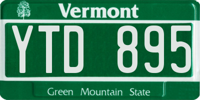 VT license plate YTD895
