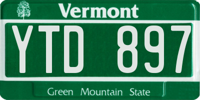 VT license plate YTD897