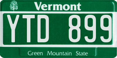 VT license plate YTD899