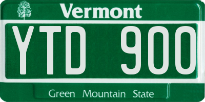 VT license plate YTD900