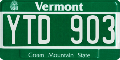 VT license plate YTD903