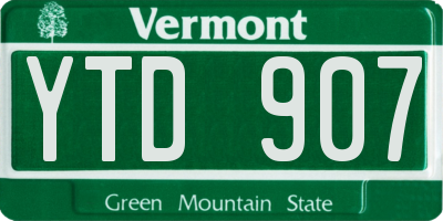 VT license plate YTD907
