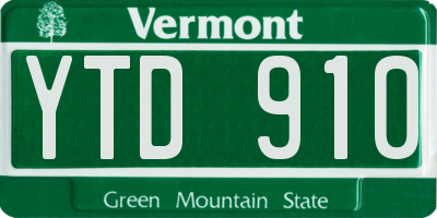 VT license plate YTD910
