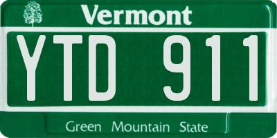 VT license plate YTD911