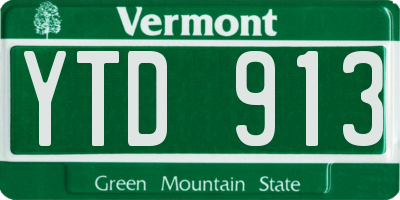 VT license plate YTD913