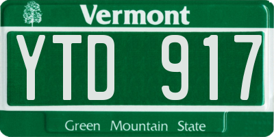 VT license plate YTD917