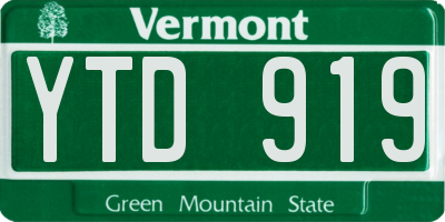 VT license plate YTD919