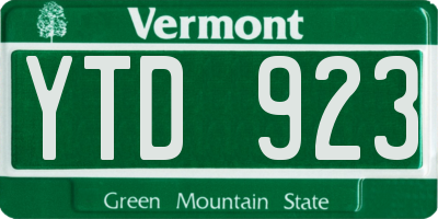 VT license plate YTD923