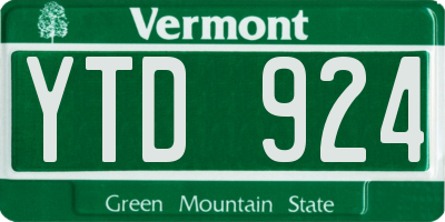 VT license plate YTD924