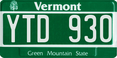 VT license plate YTD930