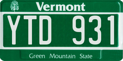 VT license plate YTD931