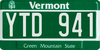 VT license plate YTD941