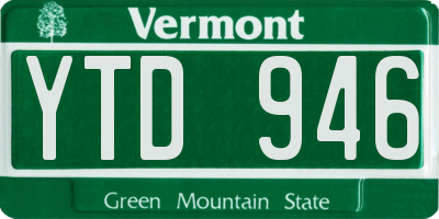 VT license plate YTD946