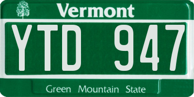 VT license plate YTD947