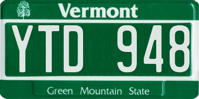 VT license plate YTD948