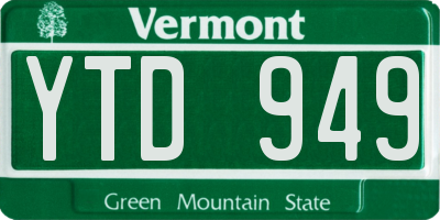 VT license plate YTD949