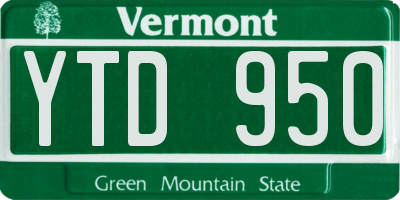 VT license plate YTD950