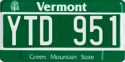 VT license plate YTD951