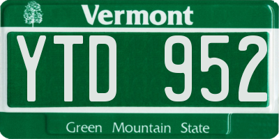 VT license plate YTD952
