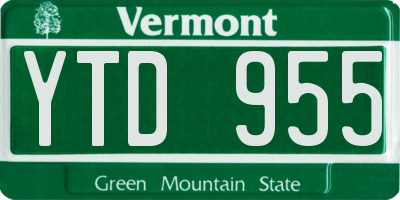 VT license plate YTD955