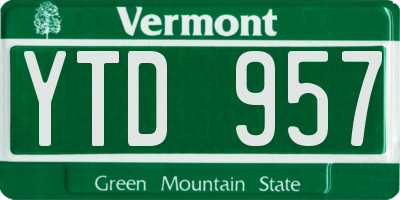 VT license plate YTD957