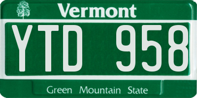 VT license plate YTD958