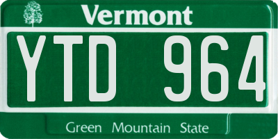 VT license plate YTD964