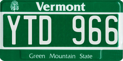 VT license plate YTD966