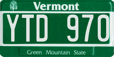 VT license plate YTD970