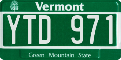 VT license plate YTD971
