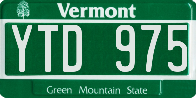 VT license plate YTD975