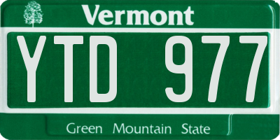 VT license plate YTD977