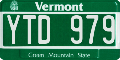 VT license plate YTD979