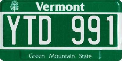 VT license plate YTD991
