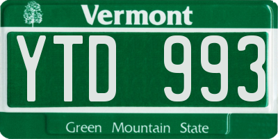 VT license plate YTD993
