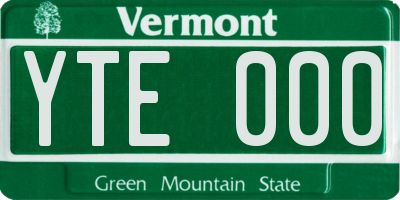 VT license plate YTE000