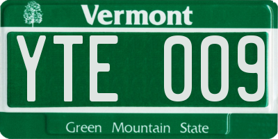 VT license plate YTE009