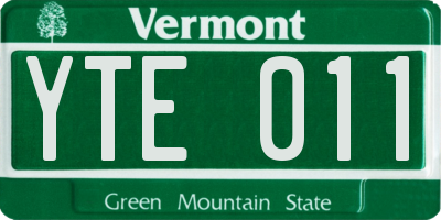VT license plate YTE011