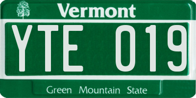 VT license plate YTE019