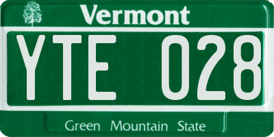 VT license plate YTE028