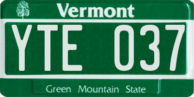 VT license plate YTE037