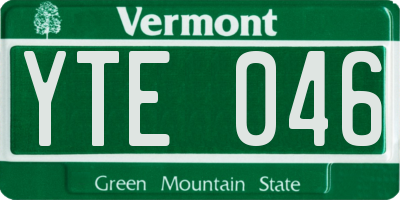 VT license plate YTE046