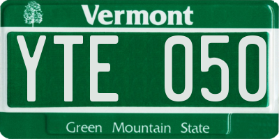 VT license plate YTE050