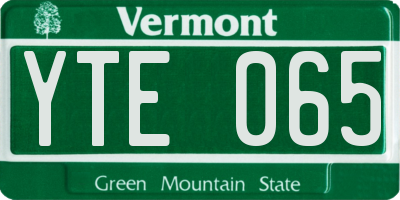 VT license plate YTE065