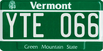VT license plate YTE066