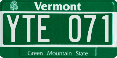 VT license plate YTE071