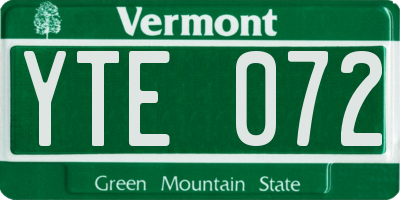 VT license plate YTE072