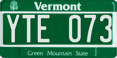 VT license plate YTE073